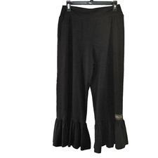 Pantalones Matilda Jane Big Ruffle Bloomer LG Negro Tejido Pull On Cintura Cómoda Pantalones de mujer price