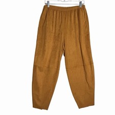 Pantalones de gamuza sintética Bryn Walker Oliver Lantern Barrel Boho para mujer L Lagenlook dorado Pantalones de mujer price