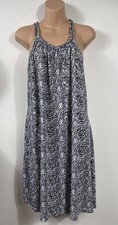 VESTIDO DE PLAYA J VALDI NEGRO BLANCO Abstracto Mujer’s Grandes BOLSILLOS Pullover Nightgown y Robe de mujer price