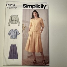 Top túnica Simplicity 9264 falda plisada raglán damas nuevo patrón SIN CORTES todas las tallas Tunic price