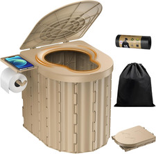 Inodoro Portatil 15in Mejorado con Soporte Papel Carga 450lbs para Camping Viaje Inodoro Papel Soporte price