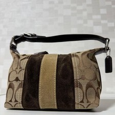 Bolso de mano Coach marrón gamuza lona accesorio firma Japón 075551 Men''s Handbag price