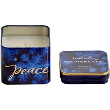 Vela de Navidad Via Mercato Natale "PAZ". Lata metálica decorativa 15 hrs Vela decorativa price