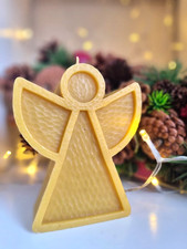 Vela de cera de abejas pura hecha a mano en forma de ángel pilar decoración del hogar, regalo de Navidad Vela decorativa price