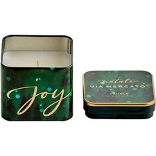 Vela de Navidad Via Mercato Natale "ALEGRÍA". Lata metálica decorativa 15 hrs Vela decorativa price