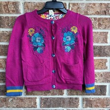 Cárdigan Wild Flowers Niños - Púrpura con Bordado Azul y Amarillo Nº 8 Jersey y Cárdigan y Knitwear de niño price
