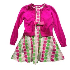 Dollie & Me Vestido Lunares Gap Niños Cárdigan Conjunto Niñas 7 8 Rosa Verde Fiesta Jersey y Cárdigan y Knitwear de niño price