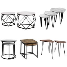 Juego de 2 3 Mesas Anidadoras de Café Sofá Mesa Auxiliar Salón Industrial Nesting Mesas price