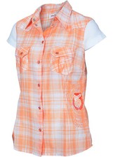Mujer Camisa de Cuadros Apricose Bluse Sin Brazo T Camisa Top Túnica 951754 T- Camisa de mujer price