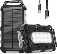 WOWMVP Banco de Energía Solar 10000mAh, PD22.5W USB C Cargador Portátil Gris Cargadores y Kits price