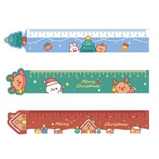 3 PIEZAS Reglas de dibujos animados de Navidad Niños Herramienta de medición Regla recta de madera Ruler price
