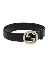 Cinturón de vestir Gucci para hombre M negro gráfico 100 % cuero Cinturón de hombre price