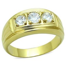 Anillo color oro para hombre cortes redondos de banda de acero inoxidable CZ Oro Wedding Banda price