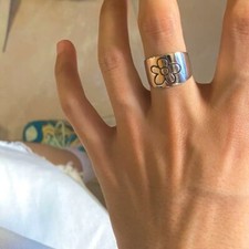 Anillos De Flor Estilo De Moda Plata Para Mujer Punk Vintage Oro Ciruela Informal Oro Wedding Banda price