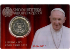Euro VATICANO 2022 COIN CARD 1 EURO fdc in Folder Ufficiale Folder price