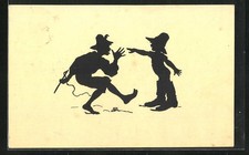 Postal de artista Paul Konewka: hombre y niño bailando con botas de siete mil... Botas de niño price