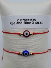 Pulsera Infantil Mal de Ojo Rojo y Azul Bebé Recién Nacido Protección Mal de Ojo Niños Mal Ojo Cuentas para bebé price