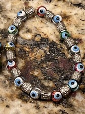 Pulsera hecha a mano con cuentas talla infantil juvenil elástica mal de ojo Mal Ojo Cuentas para bebé price