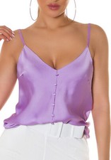 Top de satén para mujer Koucla con botones y tirantes 5135 new Tirantes Top de mujer price