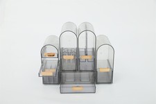 Organizador de maquillaje de encimera gris organizador de maquillaje organizador multifunción Cómoda/ Vanity Mesa price