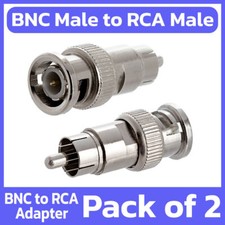 Paquete de 2 adaptadores BNC macho a RCA macho convertidor de cable coaxial cámara CCTV DVR TV Convertidor y adaptador para sistemas de vídeo price
