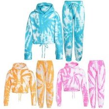 Niños Tie-Dye Chándal Gimnasio Corto Sudadera Pantalones de Cuerda Set Niña Edad Chándal de niña price