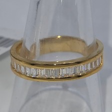 D2523721 Anillo Banda Media Eternidad Diamante Simulado Oro 14K Superposición Plata Tallas S Diamond Eternity Anillo price