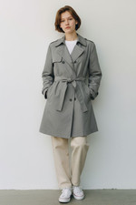 Trench coat de mujer abrigo corto chaqueta de alta calidad talla 38 color gri... Trench Abrigo de mujer price