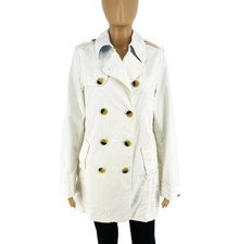 TOMMY HILFIGER Abrigo Trench De Algodón 100% Blanco Para Mujeres Talla M Trench Abrigo de mujer price