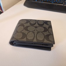 Cartera Coach negra para hombre con logotipo impreso, billetera dos en uno Cartera de hombre price