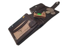Cartera de cuero GENUINA para hombre con bolsillo para monedas con cremallera... etc.  Cartera de hombre price