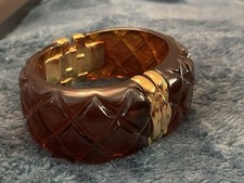 Brazalete Brazalete Vintage Kenneth Jay Lane Tono Ámbar Con Acentos Tono Dorado Oro Bracelet price