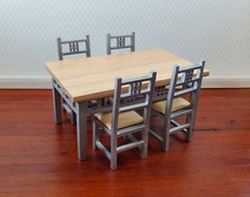 Mesa de comedor y 4 sillas para casa de muñecas estilo moderno escala 1:12 muebles Dining y Cocina Mesa price