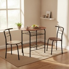 Juego de Mesa y Sillas de Comedor 3 Piezas Acabado Madera Natural Ahorro de Espacio Industrial Dining y Cocina Mesa price