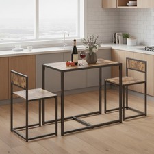 Juego de 2 mesas y sillas de comedor marrón óxido cocina compacta que ahorra espacio industrial Dining y Cocina Mesa price