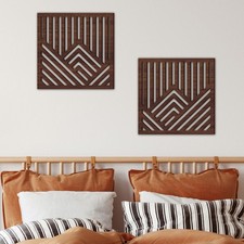 2 piezas Montañas Madera Arte Pared Madera Colgante Pared Montaña Panel Hueco para Multi- Piece/ Forex Wall Arte price