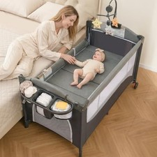 Cuna De Bebe Para Junto Cama Plegable Portatil Con Música Y Juguetes Giratoria Cuna price