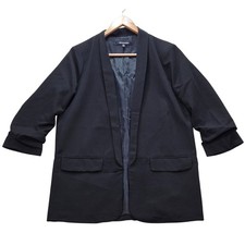 Blazer Strut & Bolt Chaqueta Abierta Frontal Puños Acanalados Negra Mujer Mediana Jacket de mujer price