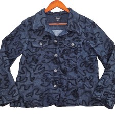 Chaqueta vaquera para mujer Analogy L azul negro cinta adornada ligera Jacket de mujer price