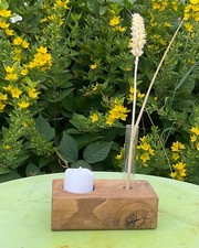 Candelabro y florero rústico hecho a mano madera recuperada 12x7cm Candle Soporte price
