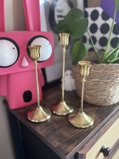 Juego de 3 Candelabros Tono Latón Gótico Oscuro Academia Boho Decoración Candle Soporte price