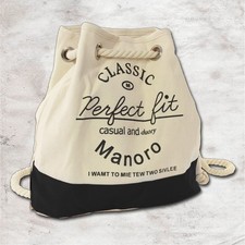 Manoro Bolsa De Lona Mochila Para Damas Bolso Tote Blanco Negro OTK216S Mochila de mujer price
