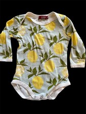 Milkbarn Usado en Excelente Condición Limones Algodón Orgánico Tejido Manga Larga Body-6-12 Meses Body para bebé price