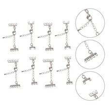 8 piezas de acero inoxidable collar extensor pulsera cadena de extensión a granel Collar de plata price