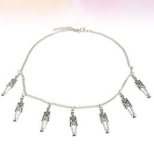 Collar de cadena colgante de aleación esqueleto collar gótico punk moda para niñas Collar de plata price