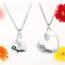 2 Piezas Collar Colgante Corazón Hueco Aleación A Juego Madre Hija Joyería Regalos Collar de plata price