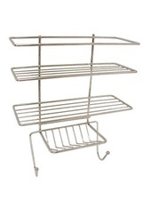 (36043) ESTANTERIA BAÑO TRIPLE ESTANTE JABONERA PERCHAS COLGADOR PARED MULTIPLE Baño Estante price