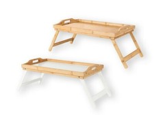 Bandeja para Cama de bambú, Mesita con Patas Plegables, Marrón 64x30x24 cm Nuevo Mesita price