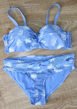 🩵 Conjunto de bikini flores azul claro 42 copas acolchadas c cesta 🩵 Bikini price