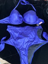 Bikini Agent Provocateur eléctrico azul recortado 34DD sujetador top tiro alto calzoncillo BREE Bikini price